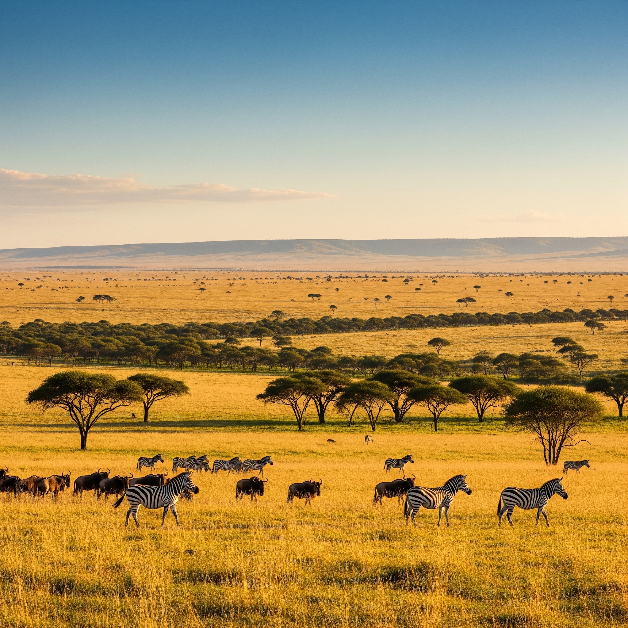 Paysage d'Afrique avec des zèbre